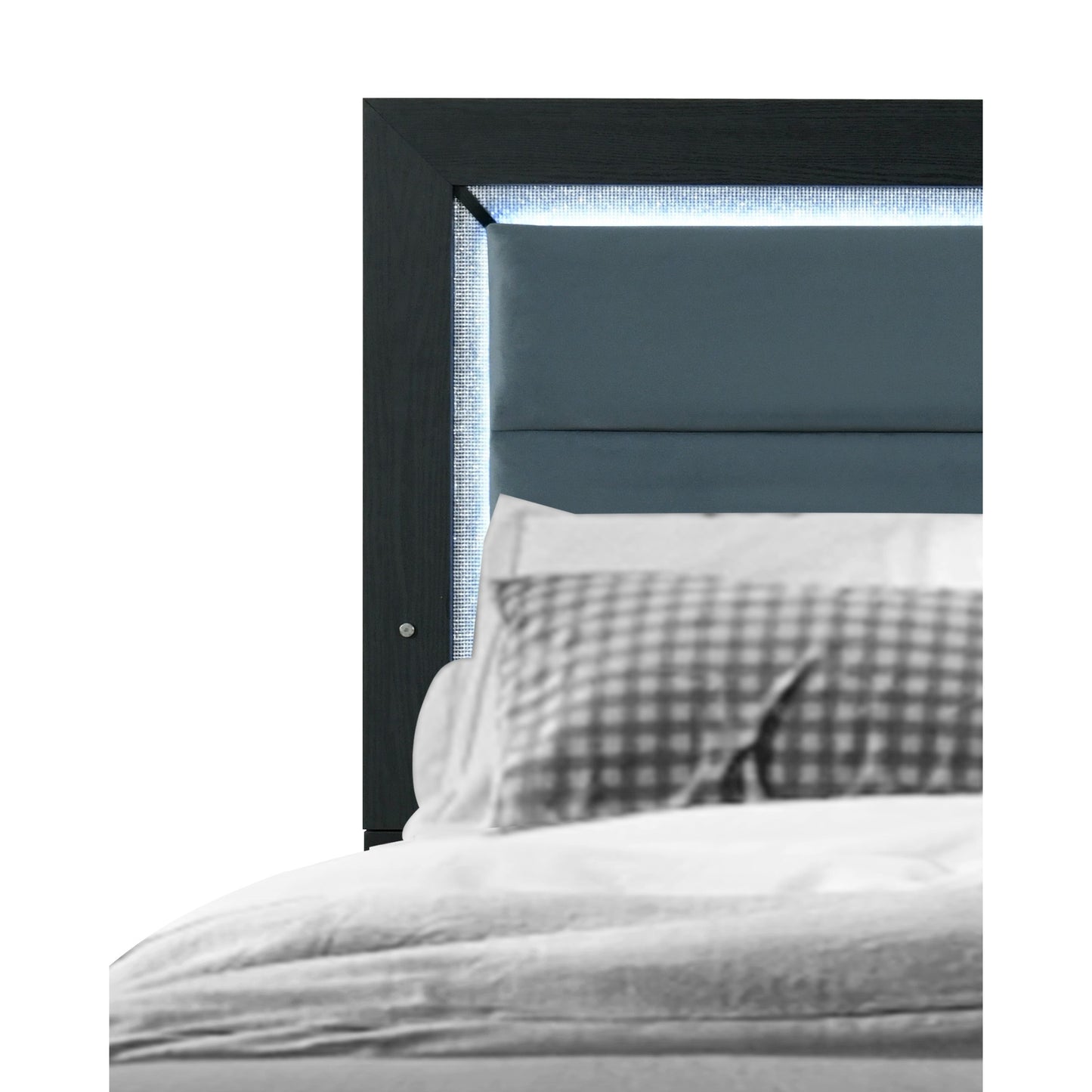 CARLOS BLACK QUEEN BED WITH LED
