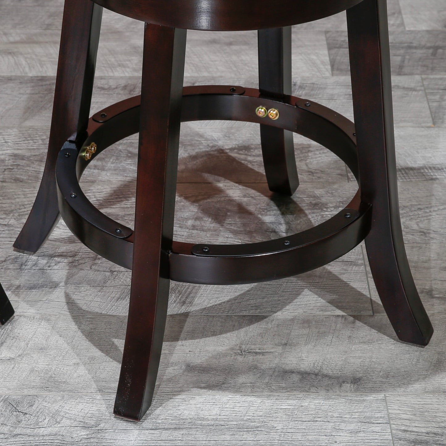 30" Bar Stool, Espresso Finish, Beige Fabric Seat