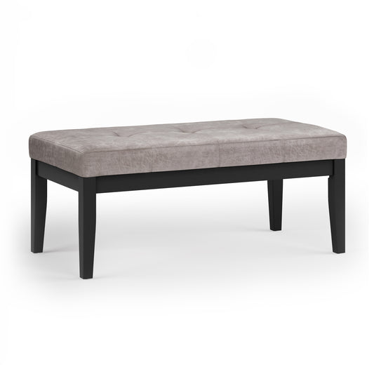 Lacey - Tufted Ottoman Bench - Distressed Grey Taupe