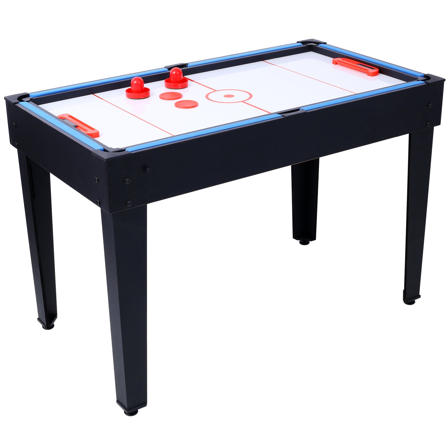 5-in-1 Multi-Game Table - Billiards, Push Hockey, Foosball, Ping Pong, and Basketball black/blue