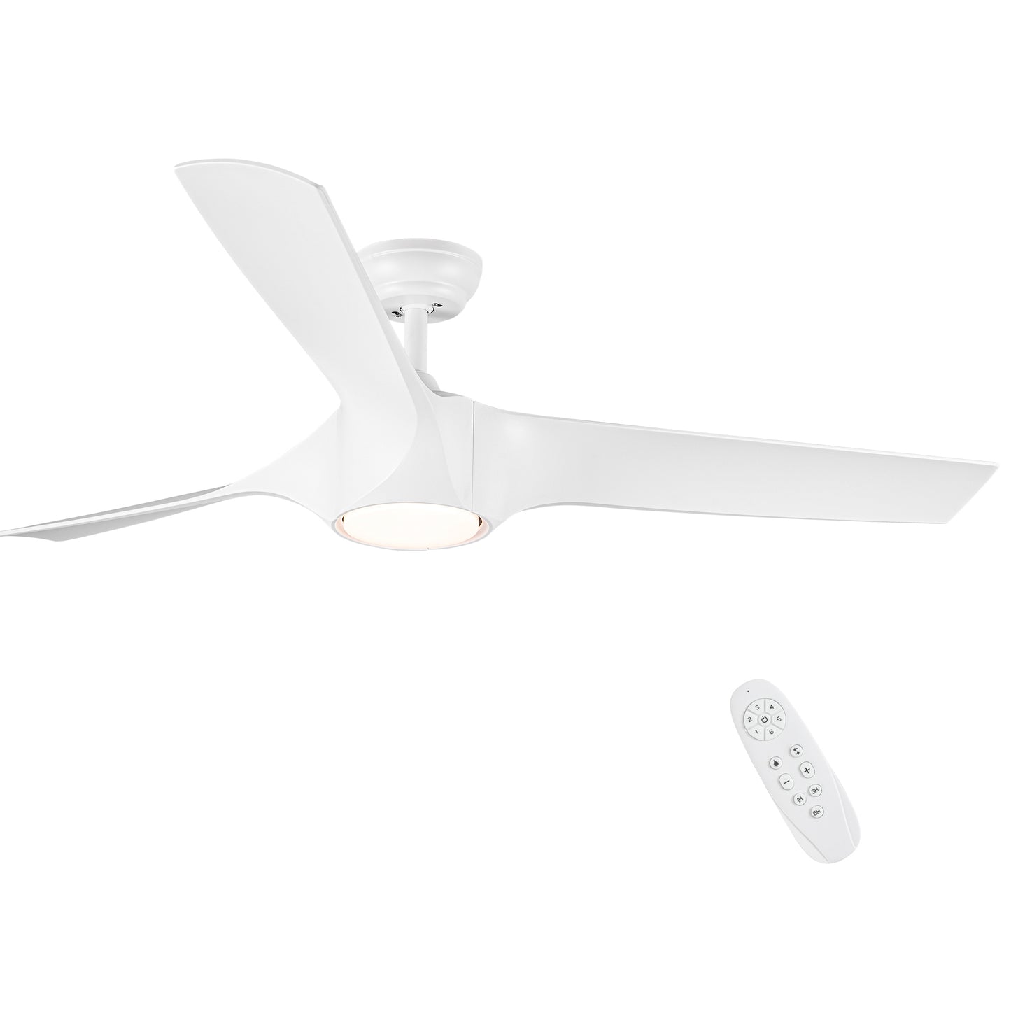 56 In.Intergrated LED Ceiling Fan with White ABS Blade