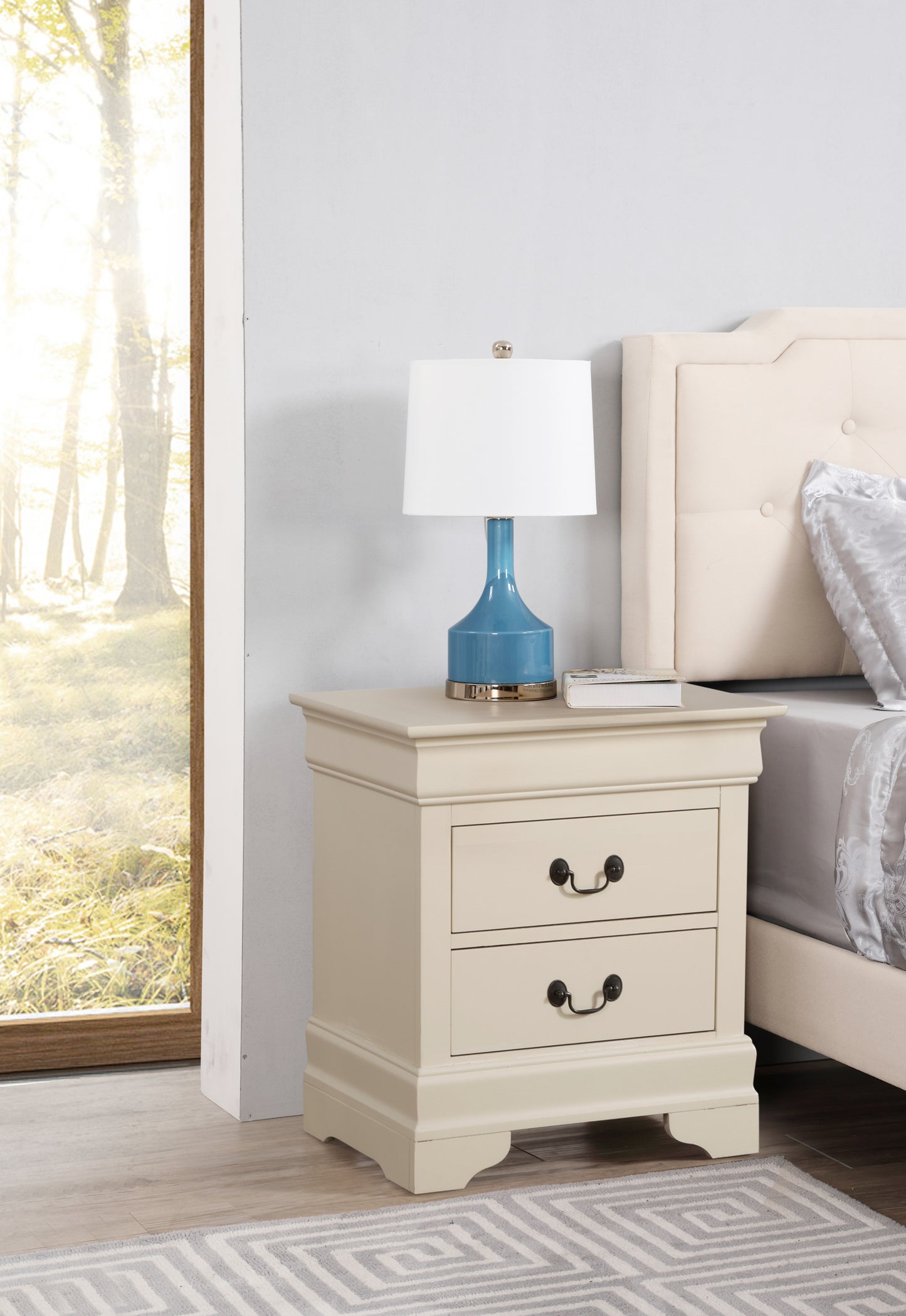 Elegant Beige Nightstand With Classic Design