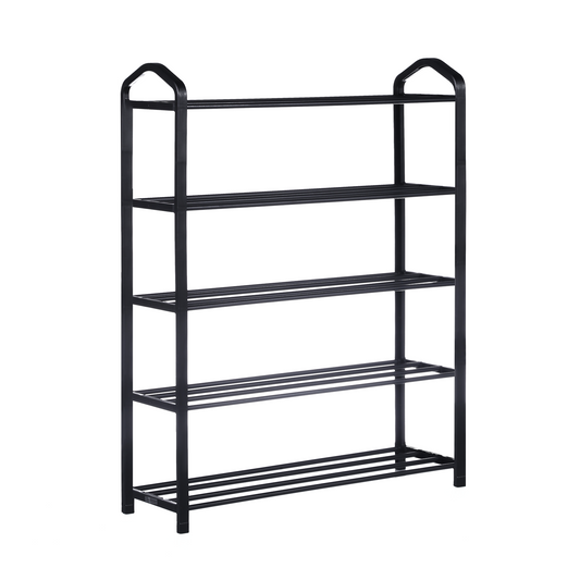 YSSOA 5-Tier Stackable Shoe Rack, 15-Pairs Sturdy Shoe Shelf Storage , Black Shoe Tower for Bedroom, Entryway, Hallway, and Closet