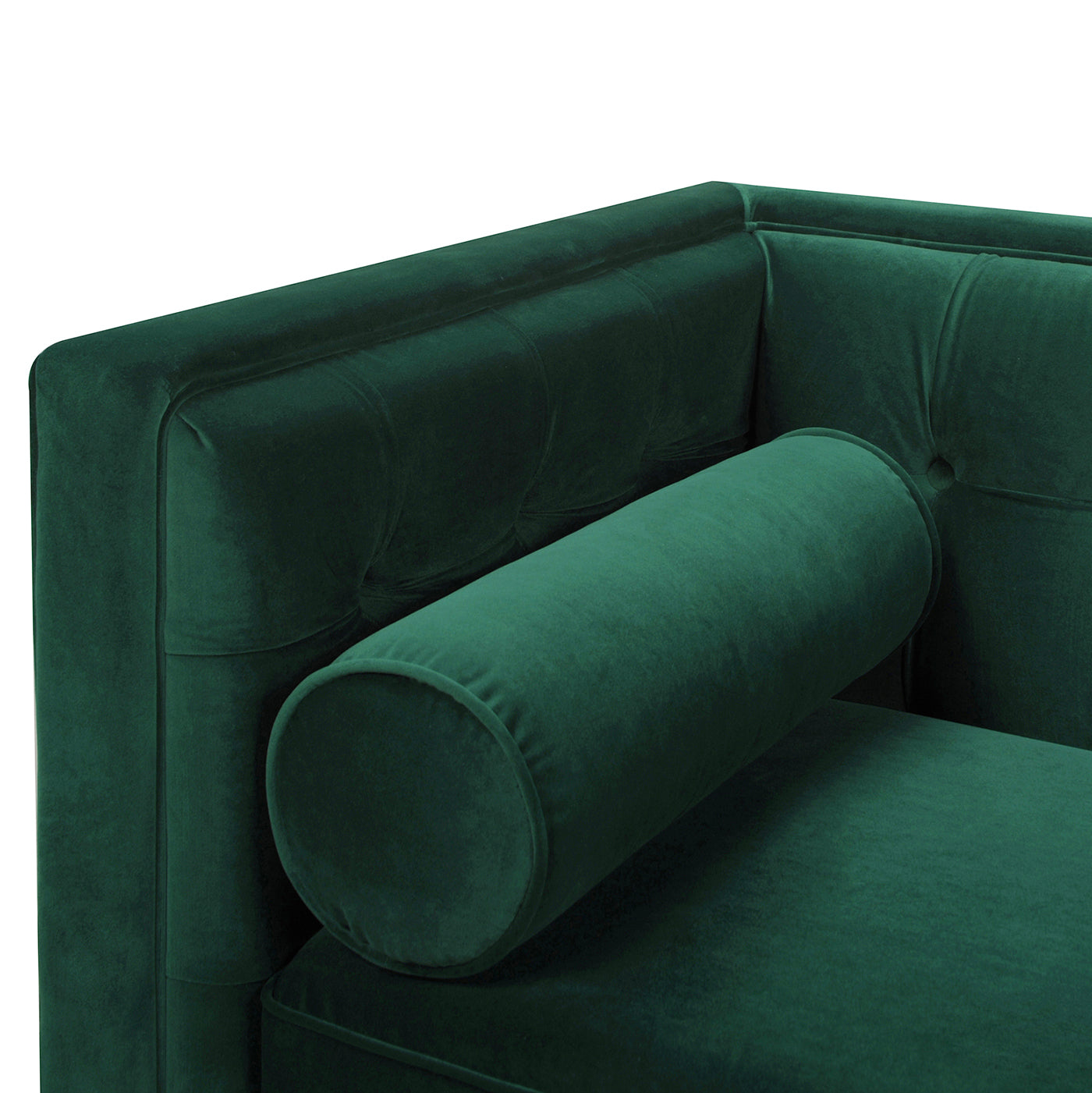 Jack 84" Modern Tuxedo Tufted Sofa, Evergreen Velvet