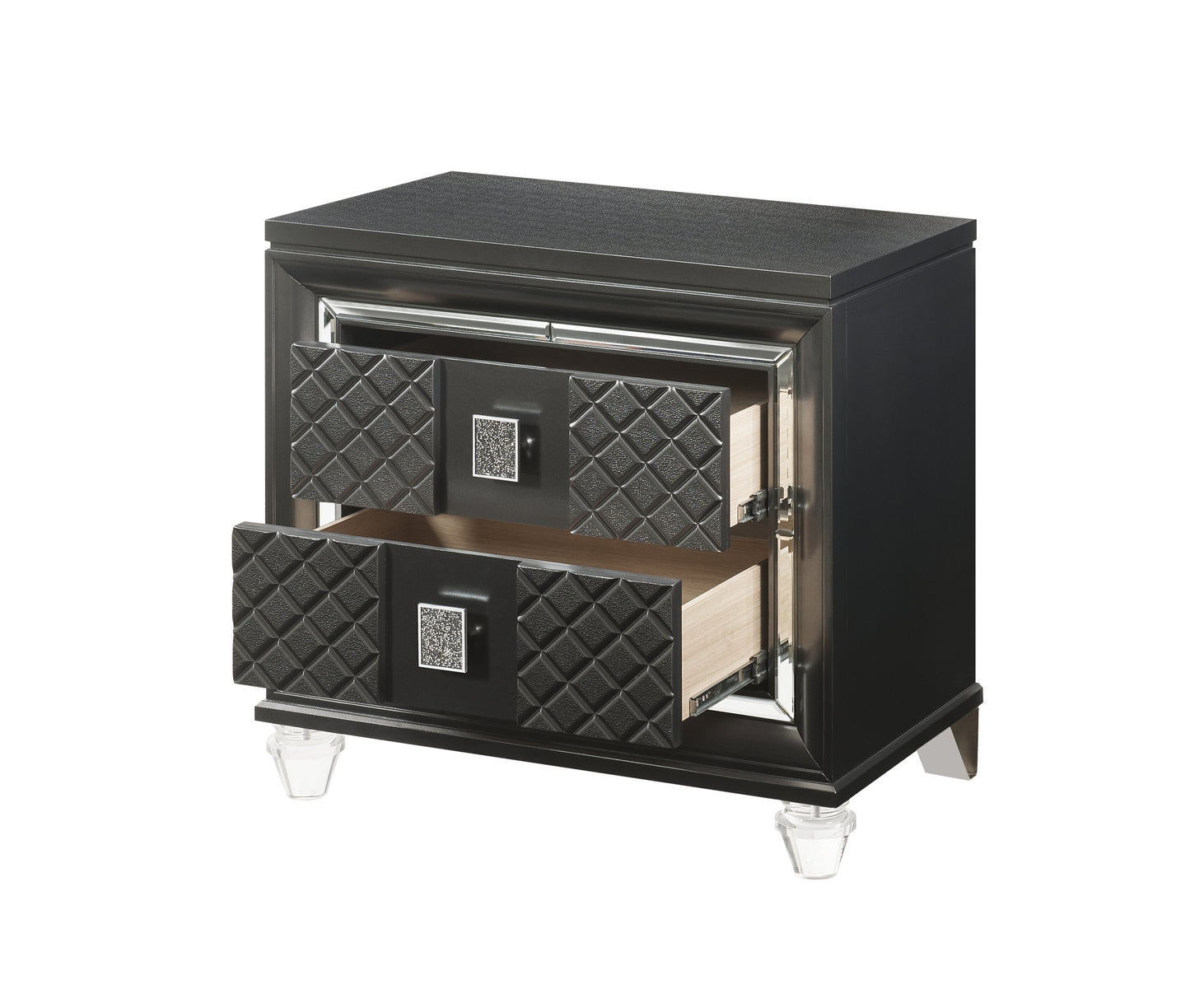 Sawyer Metallic Gray Finish Nightstand
