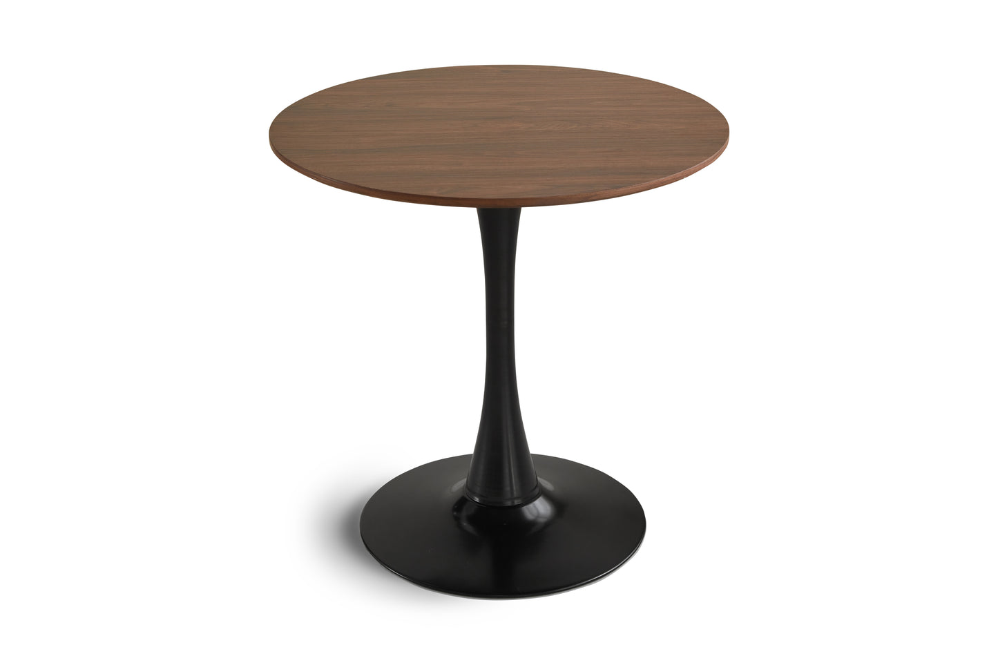 31.5 "round dining table for 2-4 people with walnut top, mid-century walnut tulip kitchen table, pedestal table for small home office living room