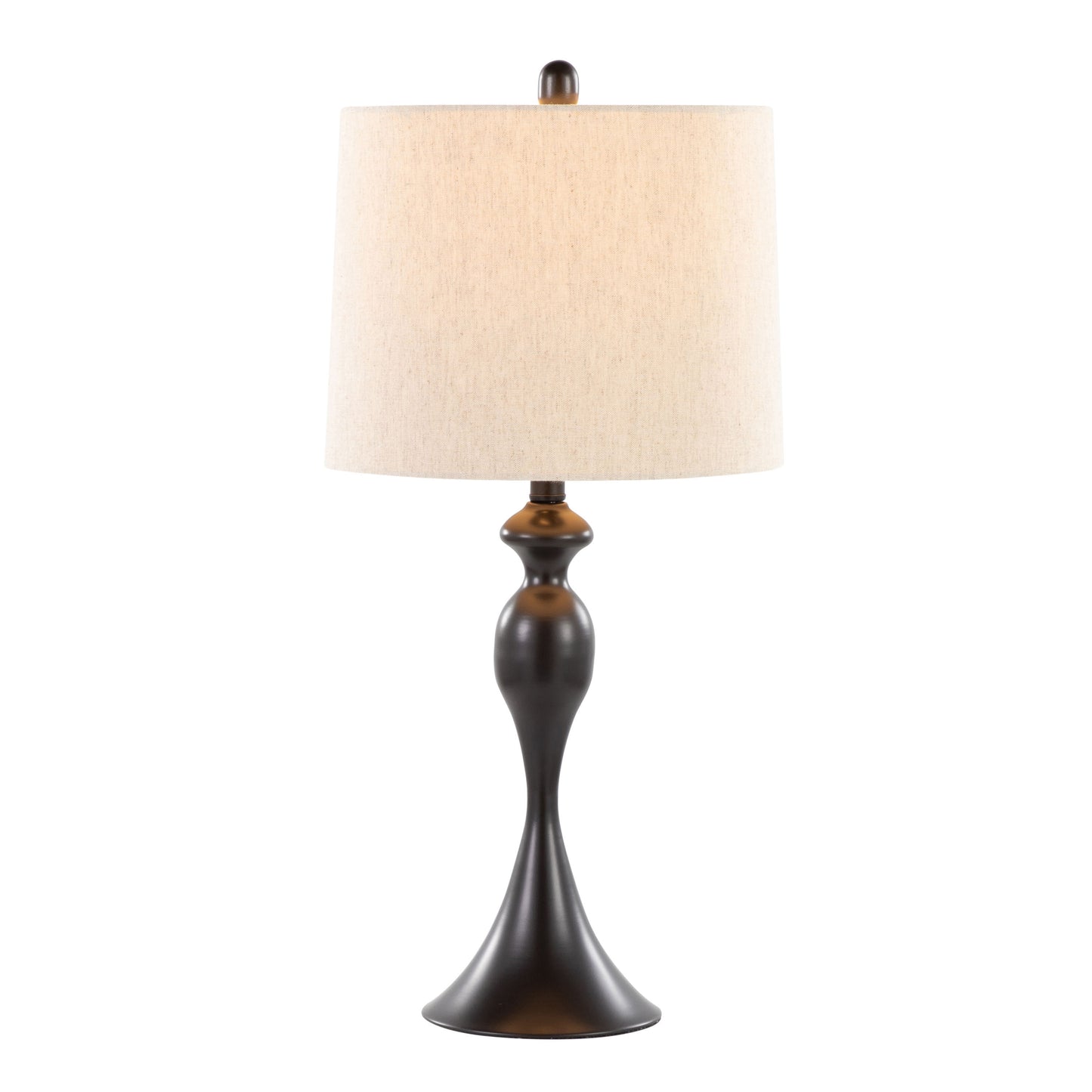 Ashland 27" Contemporary Metal Table Lamp in Oil Rubbed Bronze with Oatmeal Linen Shade from Grandview Gallery by LumiSource - Set of 2