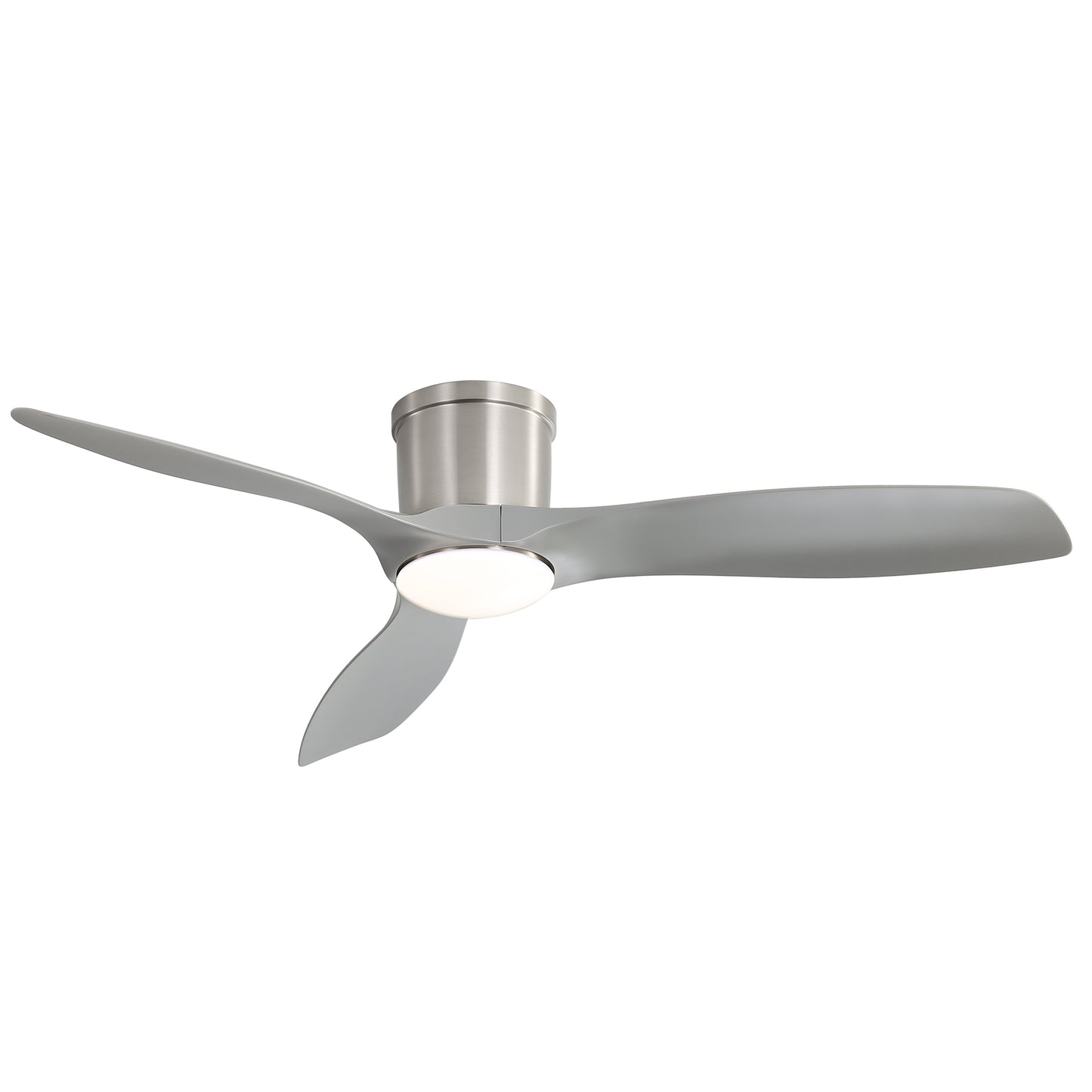 52 Inch Flush Mount Ceiling Fan with Dimmable Led Light 3 ABS Fan Blades Reversible DC Motor For Living Room