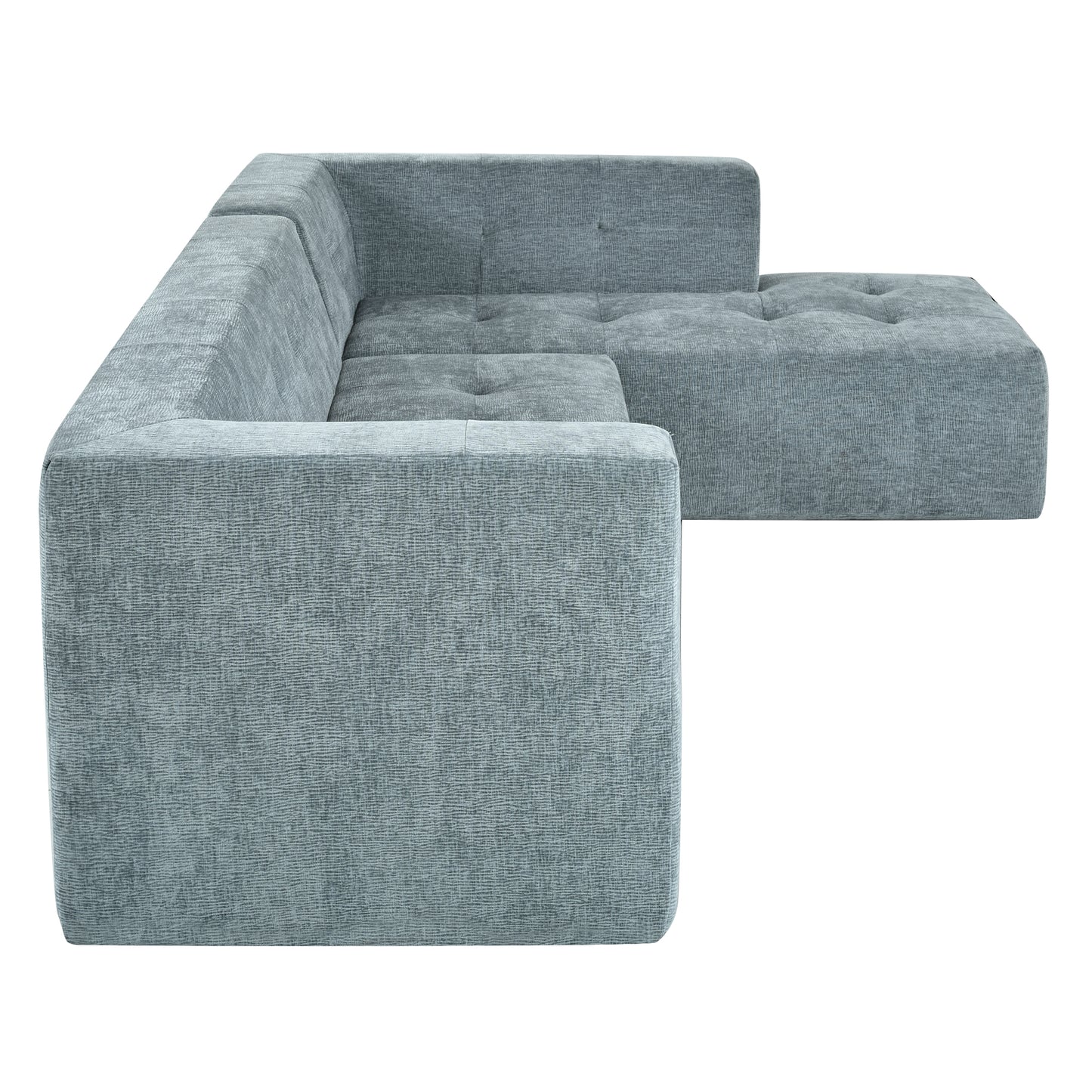 112.2*74" Modular Modular Combination Living Room Sofa Set, Modern Minimalist Sofa, Living Room Upholstered Sofa Bed, Bedroom, 2pcs Computer Free Combination, L-Shaped,Blue Gray