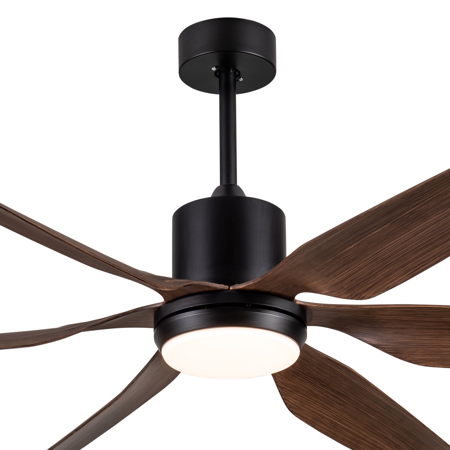 66" Vintage Ceiling Fan  Lighting with Brown Blades in Integrated LED