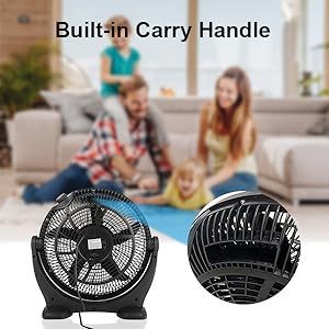 18 Inch 3-Speed Plastic Floor Fans Quiet for Home Commercial, Residential, and Greenhouse Use, Outdoor/Indoor, Black