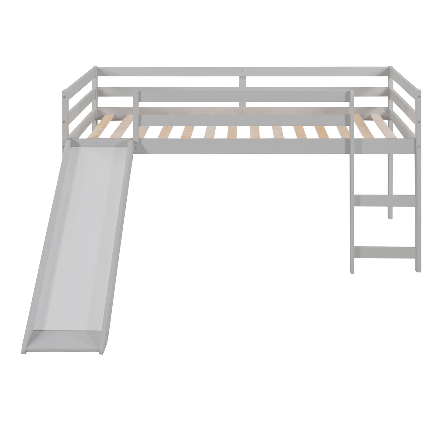 Loft Bed with Slide, Multifunctional Design, Twin (Gray)(OLD SKU: WF191904AAE)