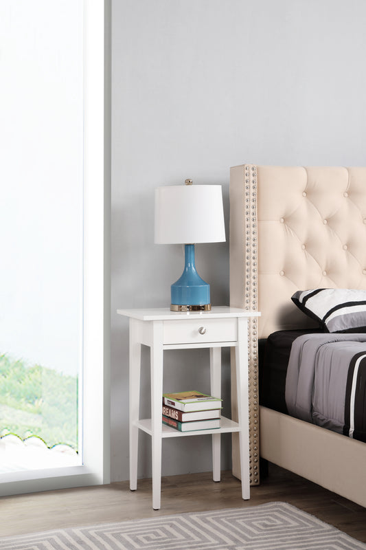 Sleek Modern Nightstand In Crisp White