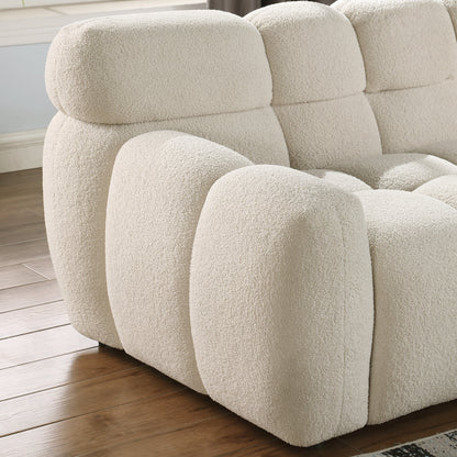 64.96 length ,35.83" deepth ,human body structure for USA people,  marshmallow sofa,boucle sofa ,2  seater, BEIGE  BOUCLE