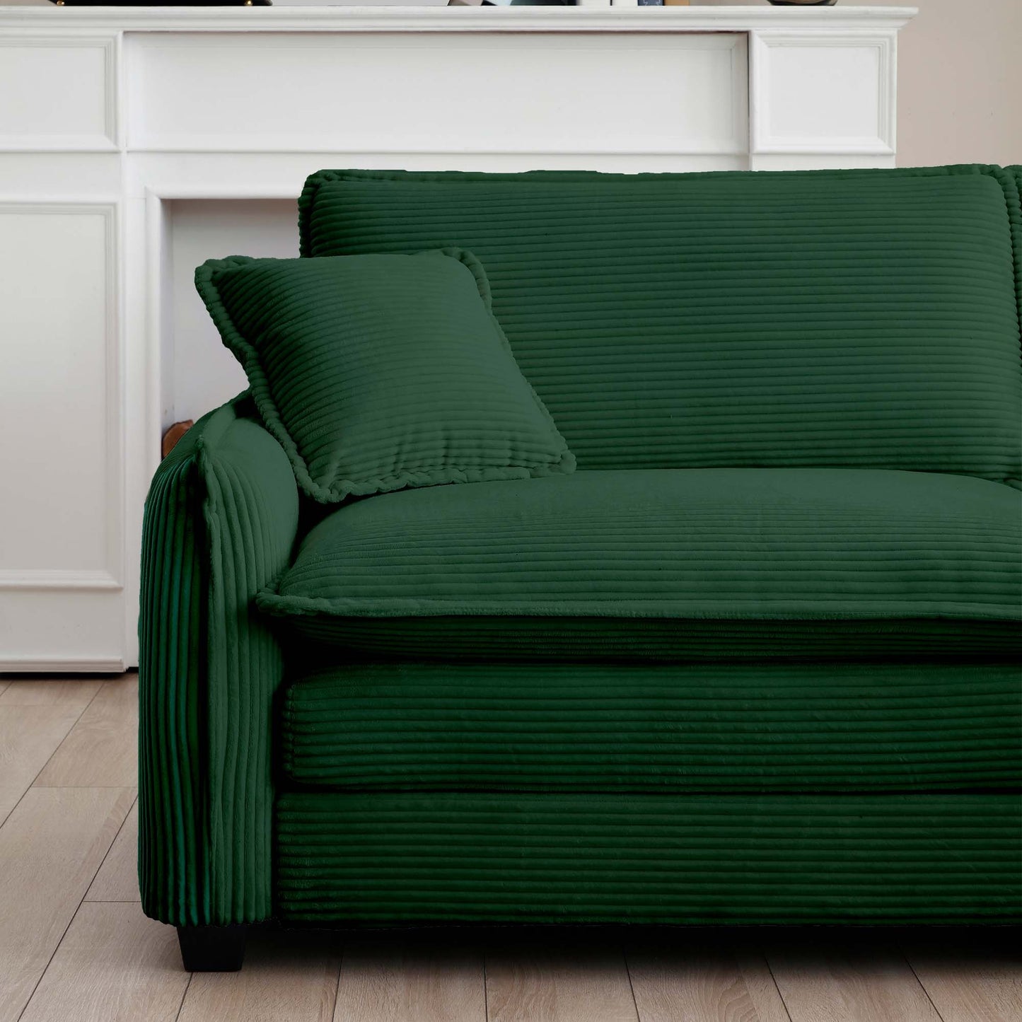 Modern Living Room Sofa Two-Piece Set, Suitable for Living room and Bedroom Sofa Set, Consists of two pieces of 2 Seater Sofa,Green Corduroy