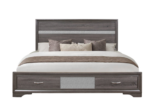 RYDER SPARKLE GREY QUEEN BED