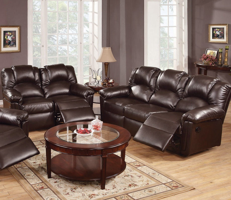 Motion Sofa 1pc Couch Living Room Furniture Brown Bonded Leather