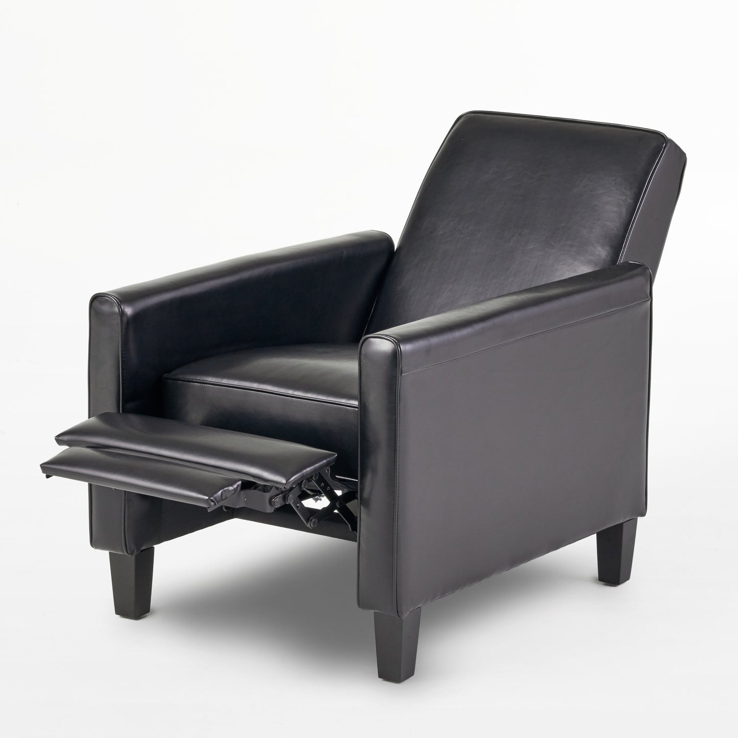 Black Faux Leather Push Back Chair for Elegant Home Décor