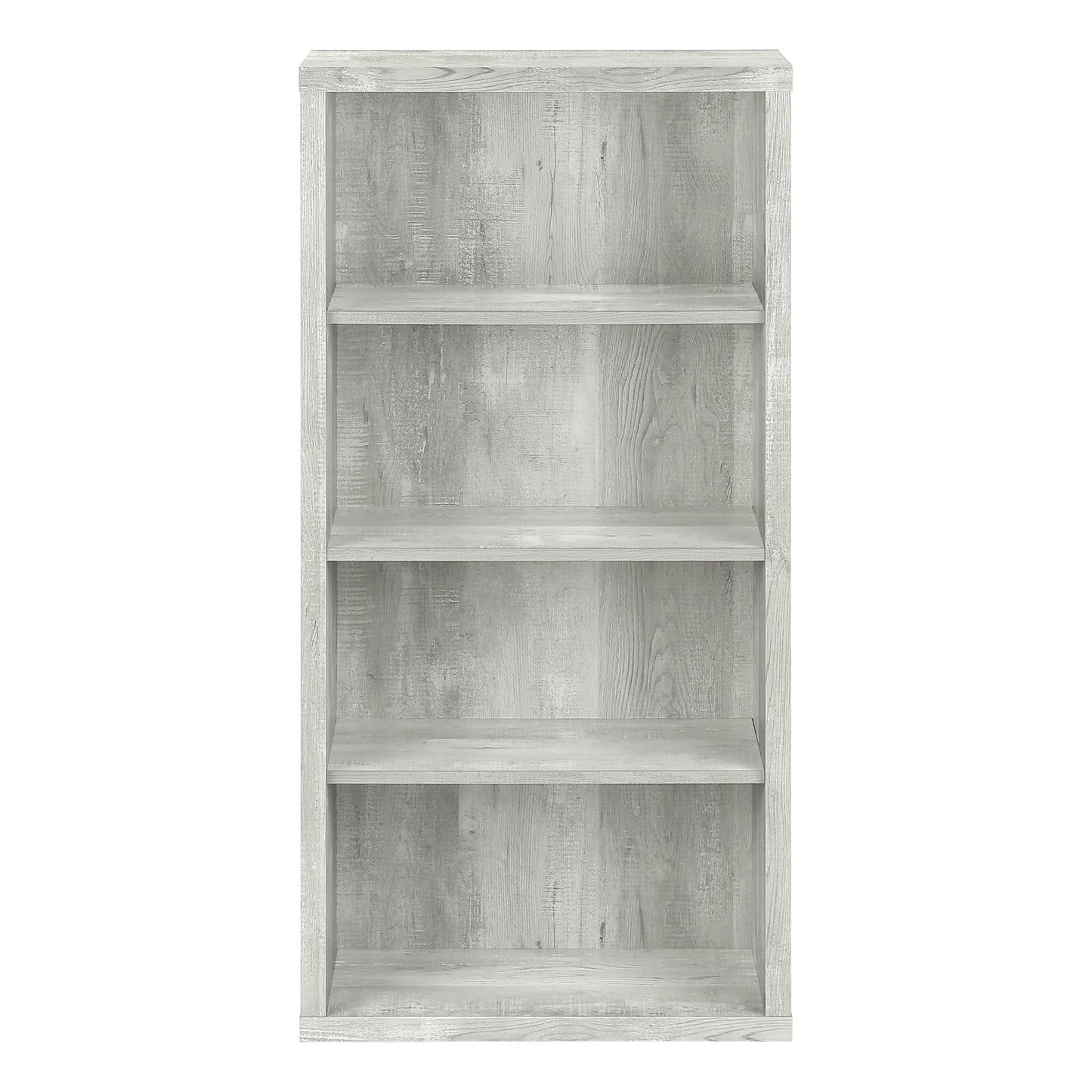 Bookshelf, Bookcase, Etagere, 5 Tier, 48"h, Office, Bedroom, Grey Laminate, Contemporary, Modern