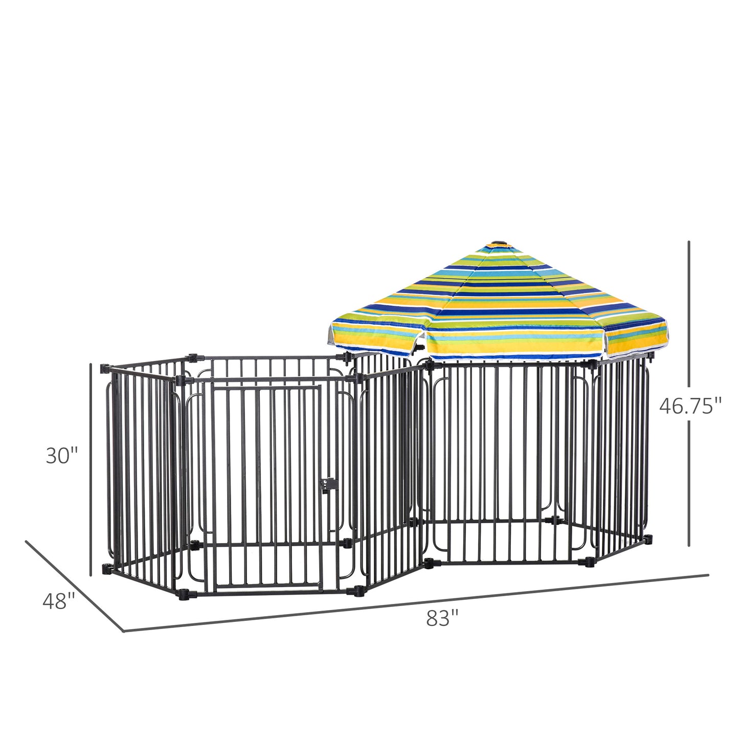 PawHut Dog Playpen with Door & Removable Cover for Small & Most Medium Sized Dogs Indoor & Outdoor Use, 47" H