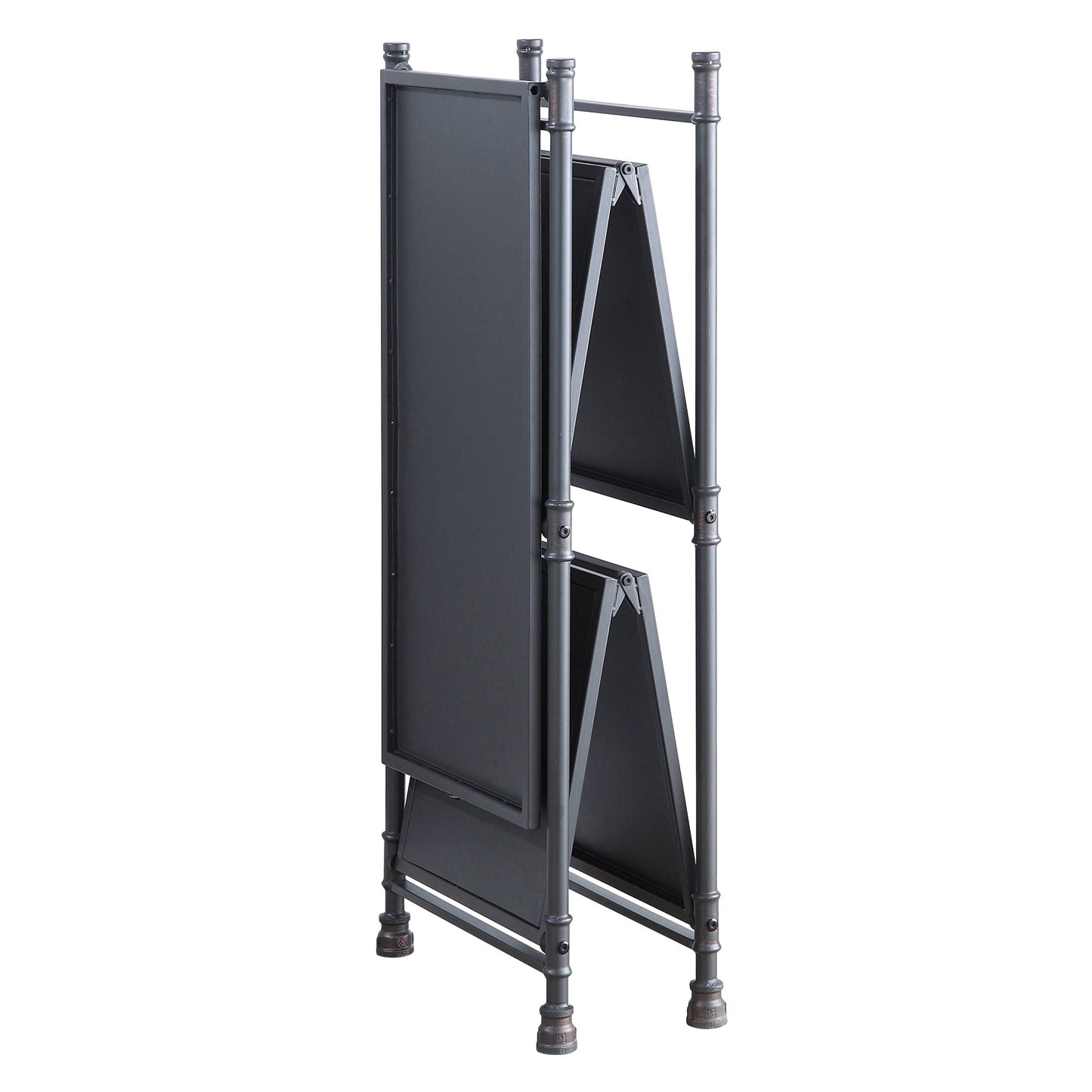 Sandy Black and Dark Bronze Hand-Brushed 3-tier Console Table