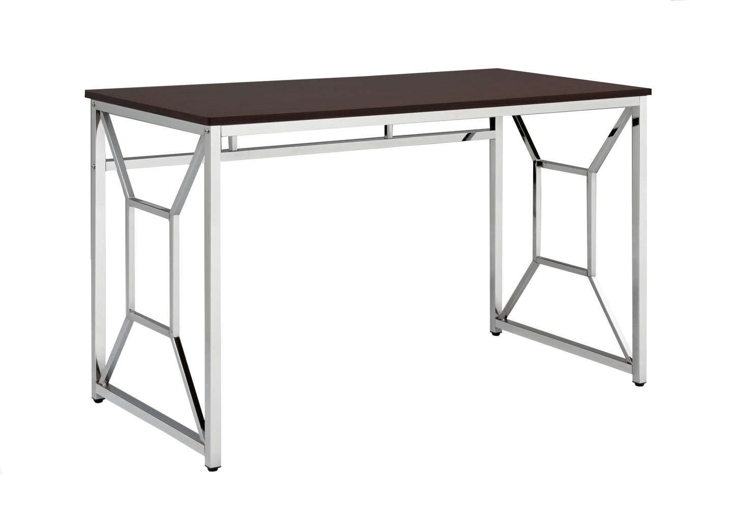 Martha Office Workspace Desk MDF/Chrome In Brown