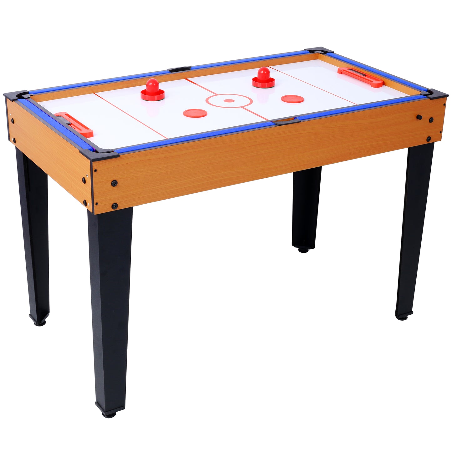 5-in-1 Multi-Game Table - Billiards, Push Hockey, Foosball, Ping Pong, and Basketball  brown /blue