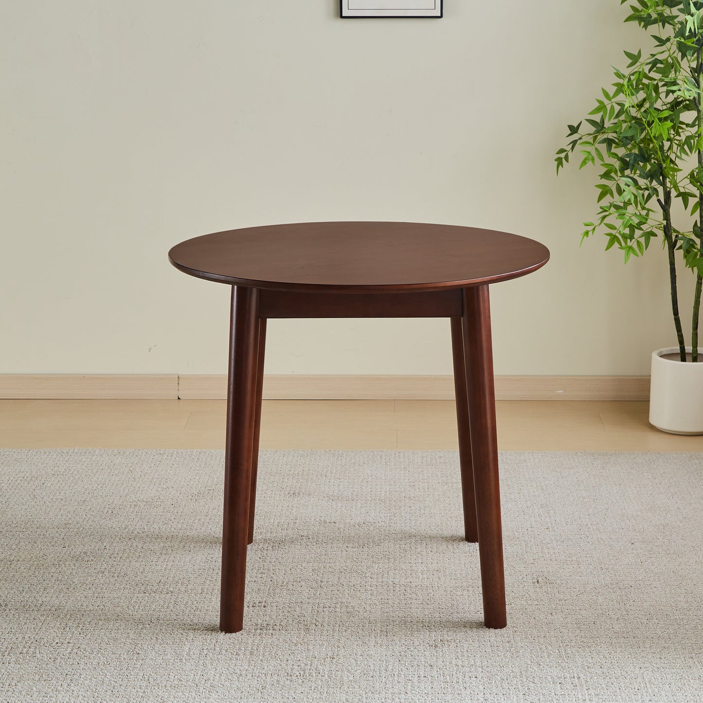 walnut Round Table, all solid wood, can sit 2-4 people diameter 31.5 inches