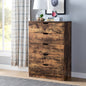 Functional 5 Drawer Chest in Distressed Brown Finish