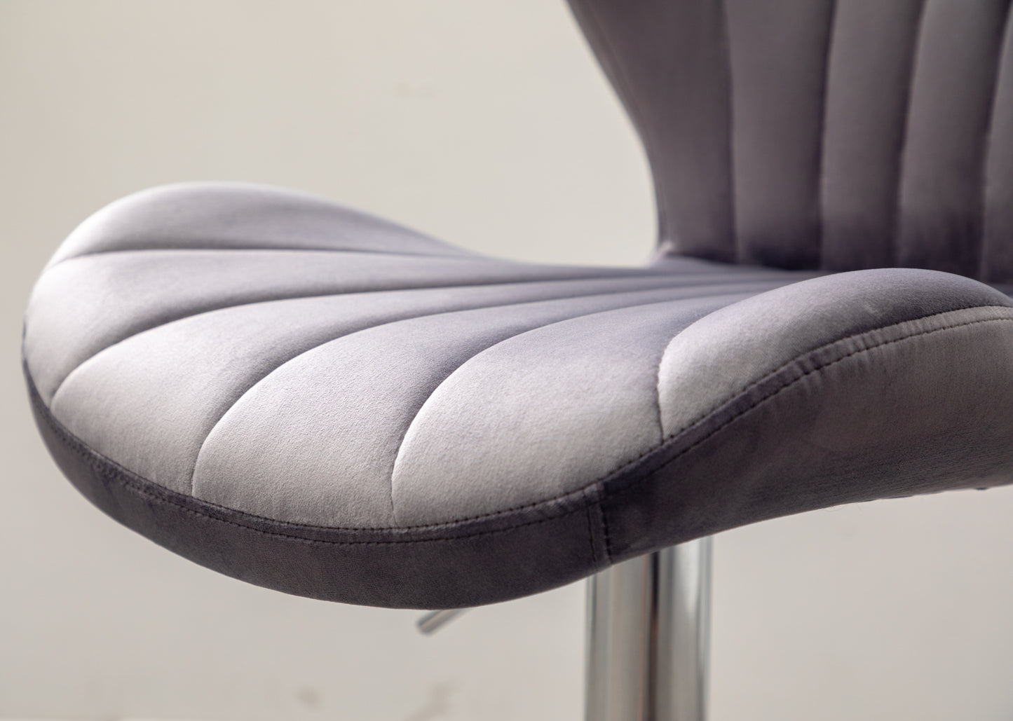 Ellston Upholstered Adjustable Swivel Barstools in Gray, Set of 2