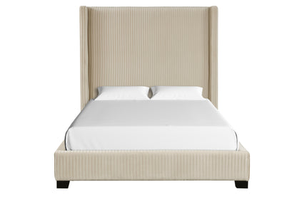 Queen Upholstered Bed in a Box Beige