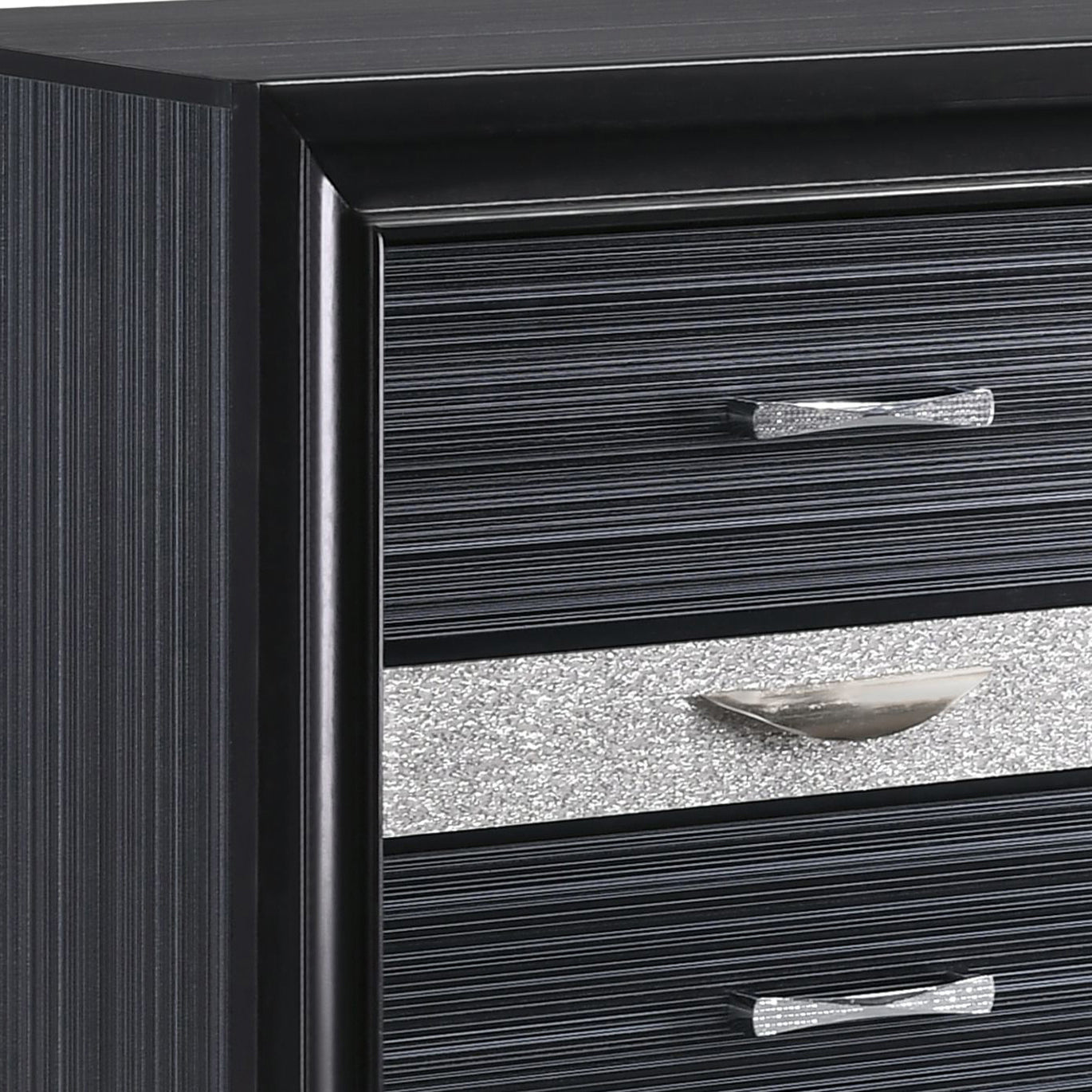 Black 3-drawer Nightstand