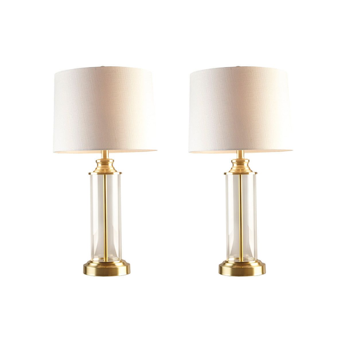 Clarity Glass Cylinder Table Lamp Set of 2