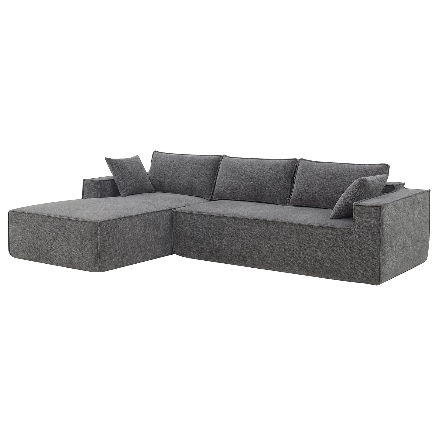 111.5*72" Minimalist Style Modular Sectional Sofa,Wrinkle-resistant Chenille Couch Set,L-Shaped Compressed Sofa for Living Room,2 PIC Free Combination,No Assembly Require,3 Colors