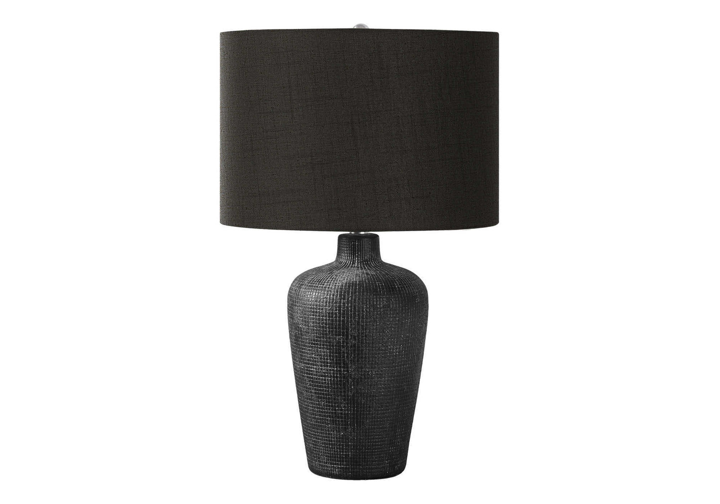 Lighting, Table Lamp, 24"h, Black Ceramic, Black Shade, Contemporary