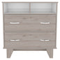 Double Drawer Dresser Arabi, Bedroom, Light Gray / White