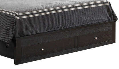 Transitional Black King Storage Bed