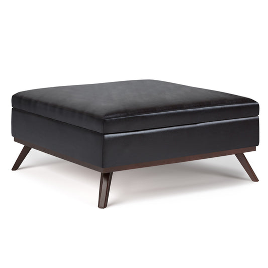 Owen - Square Coffee Table Storage Ottoman - Tanners Brown