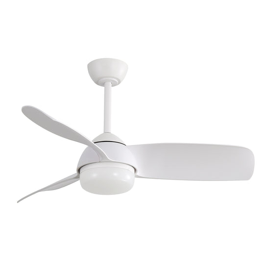 42 Inch Decorative ABS Ceiling Fan With 6 Speed Remote Control Dimmable Reversible DC Motor With Led