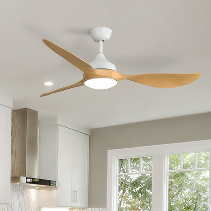 56 Inch Modern Ceiling Fans Dimmable LED Light Quiet DC Reversible Motor for Indoor & Outdoor