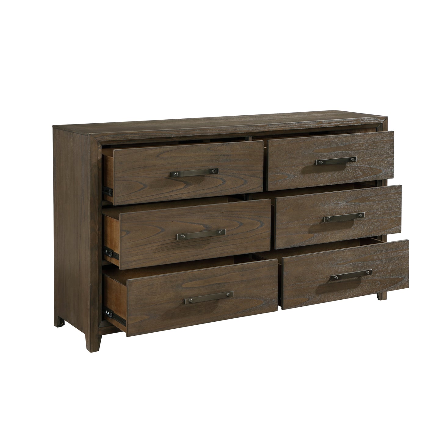 Dark Walnut Finish Dresser of 6 Drawers Classic Design Bedroom Furniture 1pc