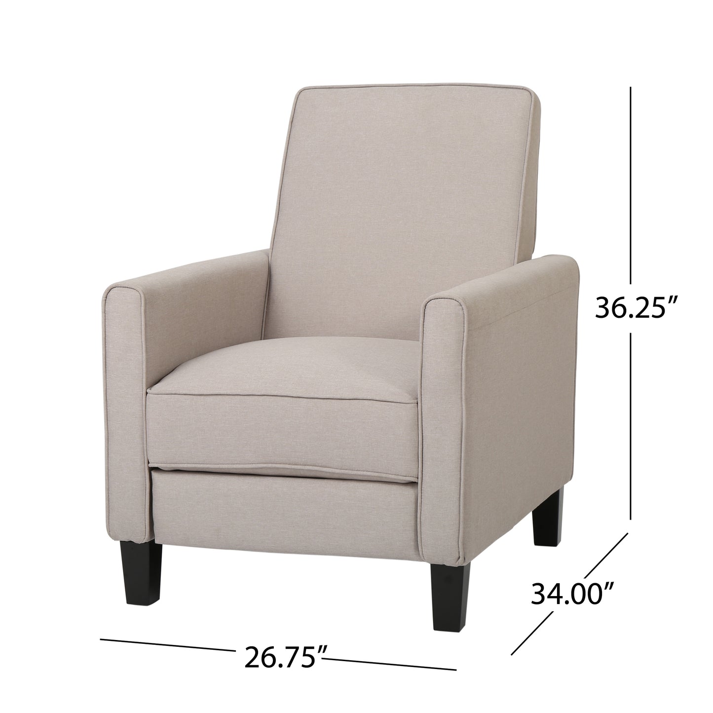 Recliner Push Back Chair for Elegant Home Décor Beige