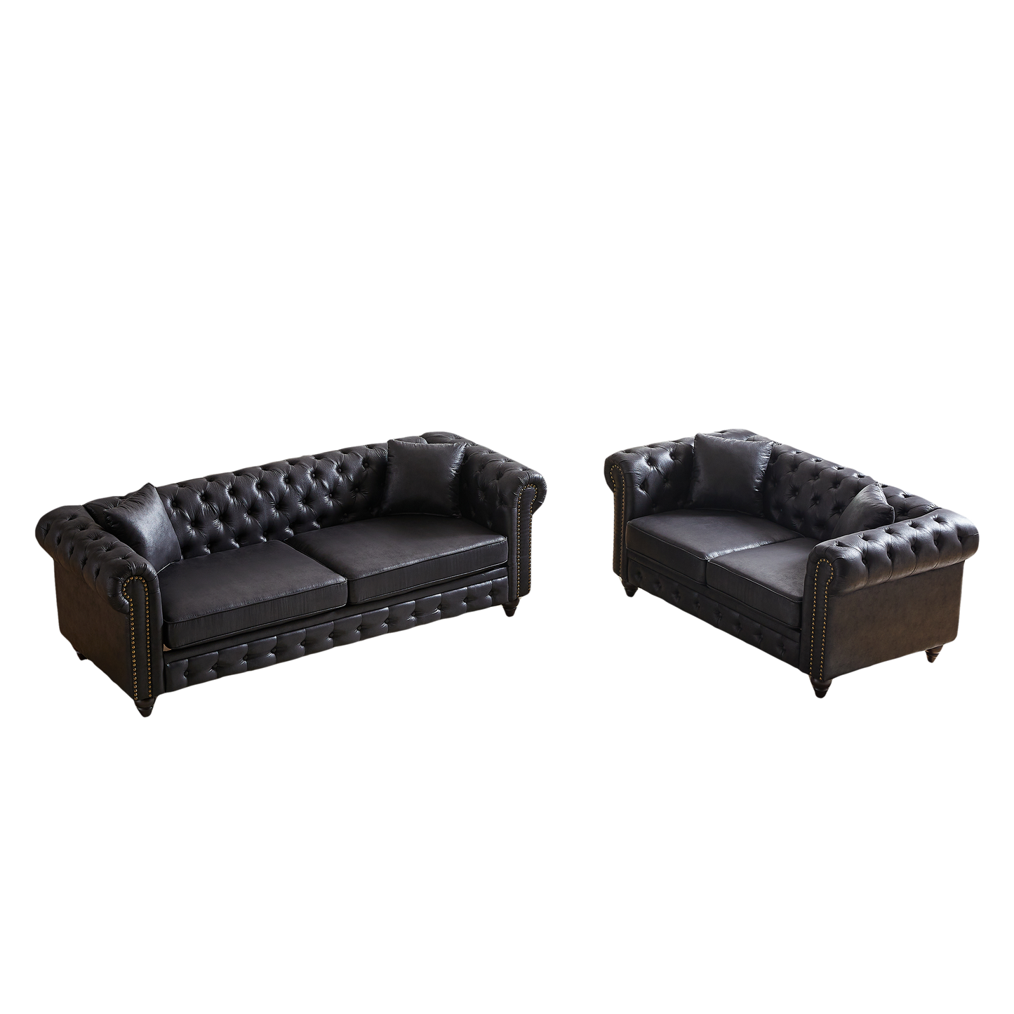 FX 3 Seats + 2 Seats Combo Sofa Modern living room sofa with solid wood frame and wooden feet, 4 cushions, apartment sofa furniture for living room, living room, office