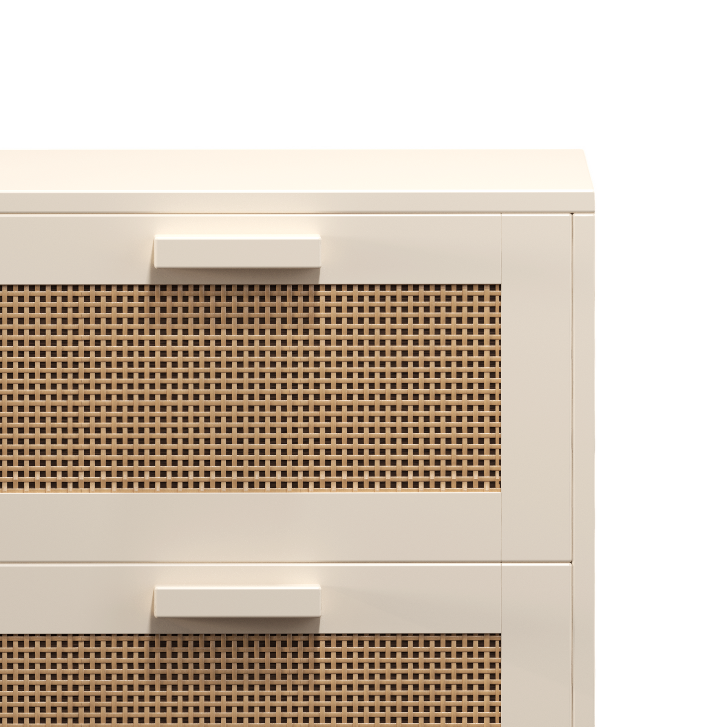 Rattan Nightstand, Wood End Table, Side Table with 2 Faux Rattan-Decorated Drawers, Bedside Table,Wood Accent Table with Storage for Livingroom, Bedroom,Burly wood