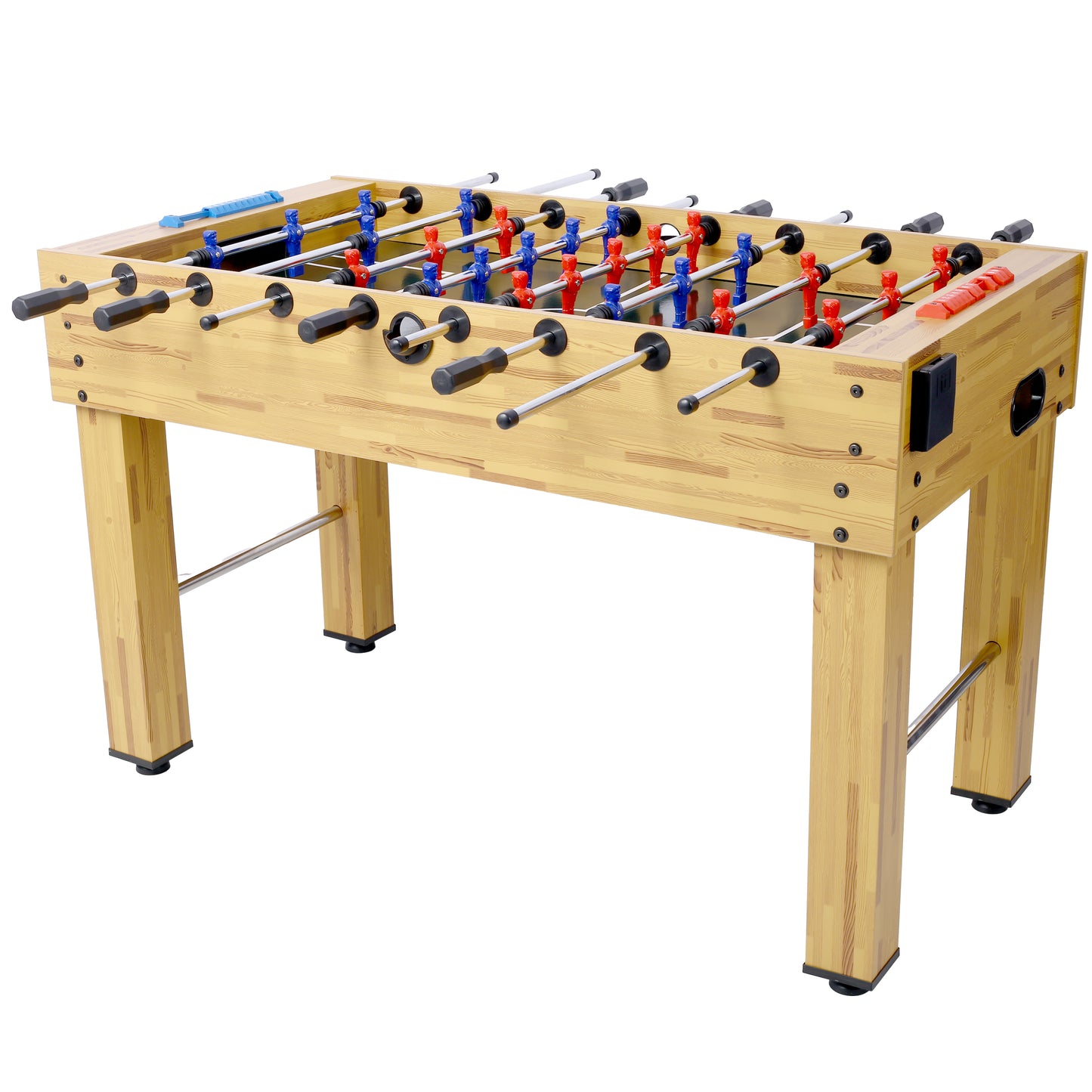 54-Inch Hurricane Foosball Table for Family Game Rooms with Light Cherry Finish, Analog Scoring and Free Accessories