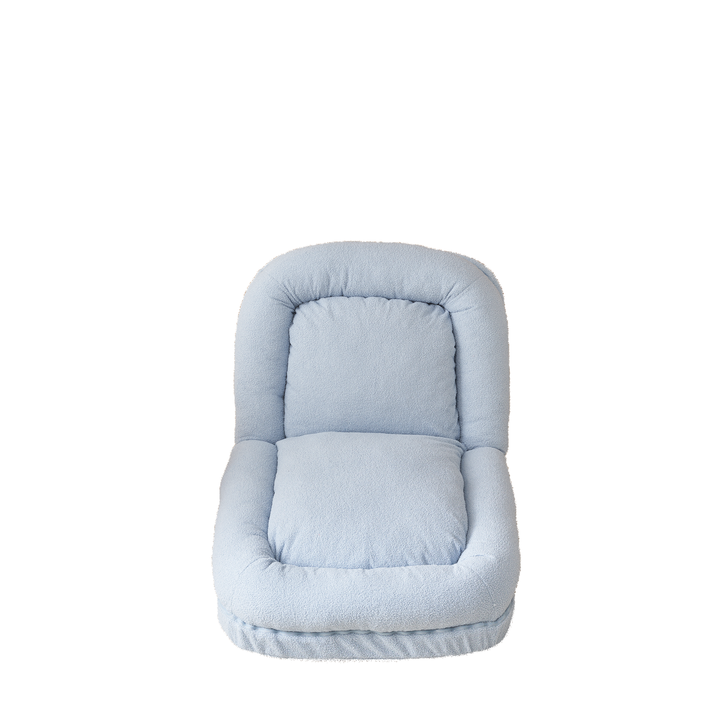 Triple Fold-Down Blue Metal Sofa Bed