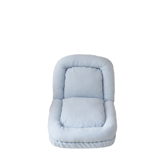 Triple Fold-Down Blue Metal Sofa Bed