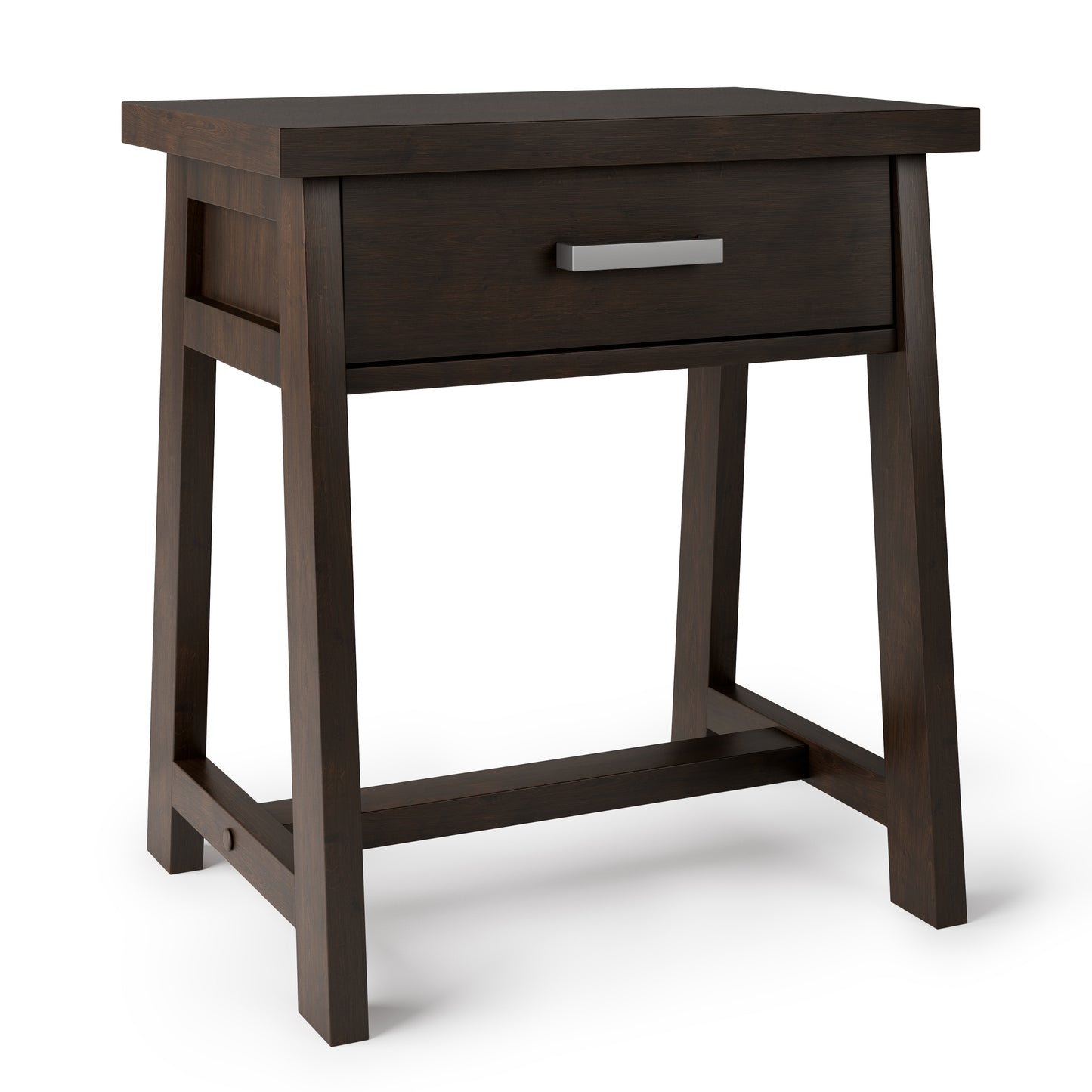 Sawhorse - Bedside Table - Dark Chestnut Brown