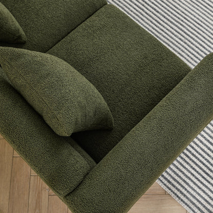 3-seater + 2-seater Combination sofa.Green teddy