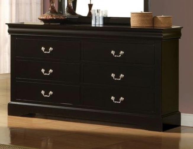 Louis Philippe III Black Finish Dresser
